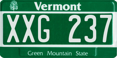 VT license plate XXG237