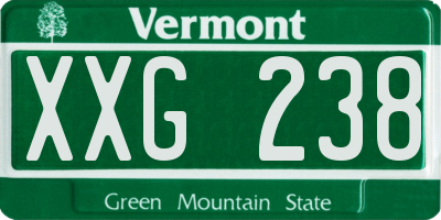 VT license plate XXG238