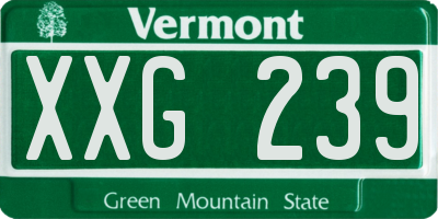 VT license plate XXG239