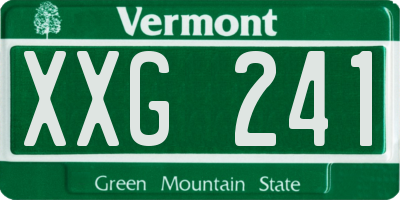 VT license plate XXG241