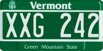 VT license plate XXG242