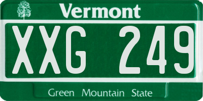 VT license plate XXG249