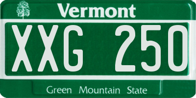 VT license plate XXG250