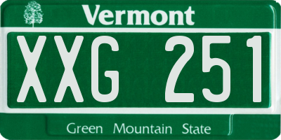 VT license plate XXG251