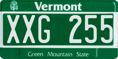 VT license plate XXG255