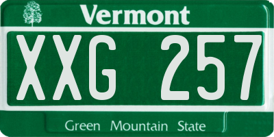 VT license plate XXG257