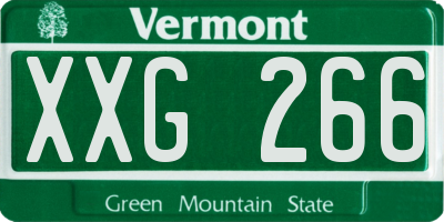 VT license plate XXG266