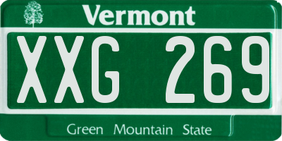 VT license plate XXG269