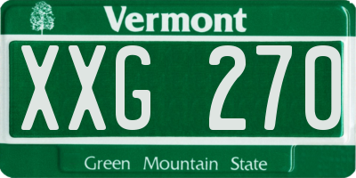 VT license plate XXG270