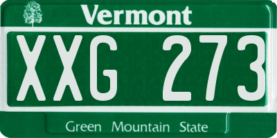 VT license plate XXG273
