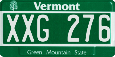 VT license plate XXG276