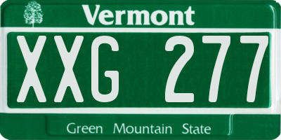 VT license plate XXG277