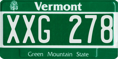 VT license plate XXG278