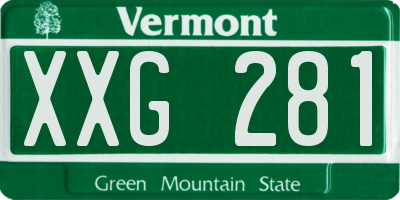 VT license plate XXG281