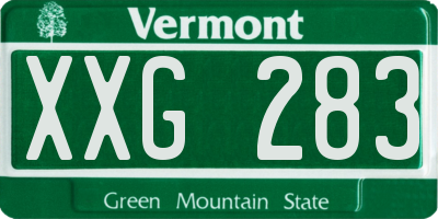 VT license plate XXG283