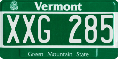 VT license plate XXG285