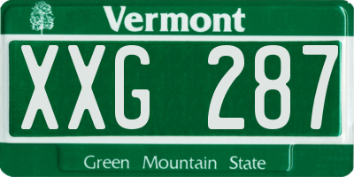 VT license plate XXG287
