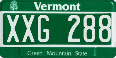 VT license plate XXG288