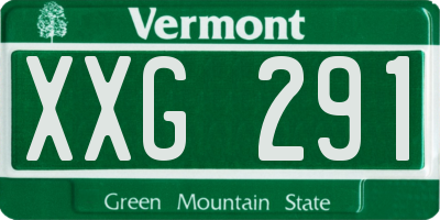 VT license plate XXG291