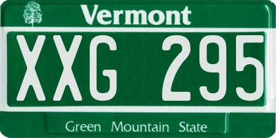 VT license plate XXG295