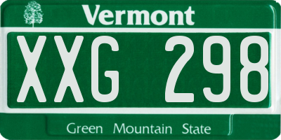 VT license plate XXG298