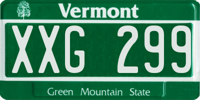 VT license plate XXG299