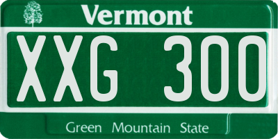 VT license plate XXG300