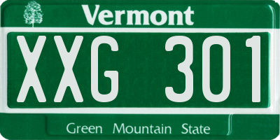 VT license plate XXG301