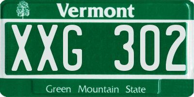 VT license plate XXG302