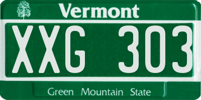 VT license plate XXG303