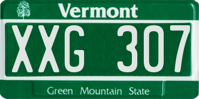 VT license plate XXG307