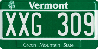 VT license plate XXG309