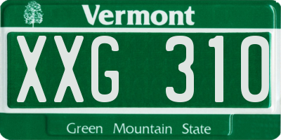 VT license plate XXG310