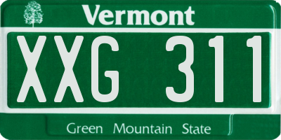 VT license plate XXG311