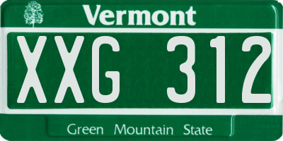 VT license plate XXG312