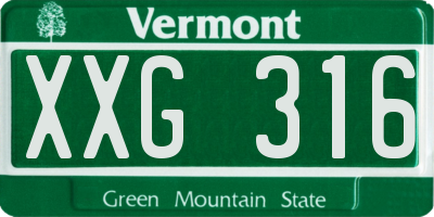 VT license plate XXG316