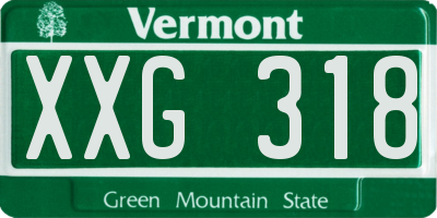VT license plate XXG318