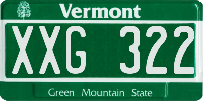 VT license plate XXG322