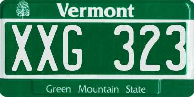 VT license plate XXG323