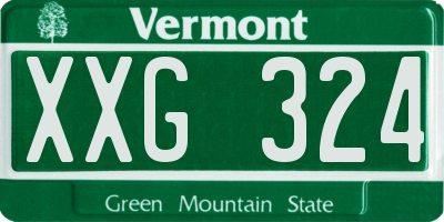VT license plate XXG324