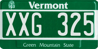 VT license plate XXG325
