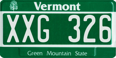 VT license plate XXG326