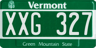 VT license plate XXG327