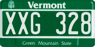 VT license plate XXG328