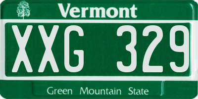 VT license plate XXG329