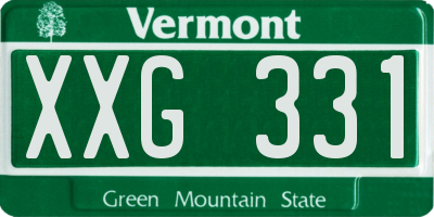VT license plate XXG331