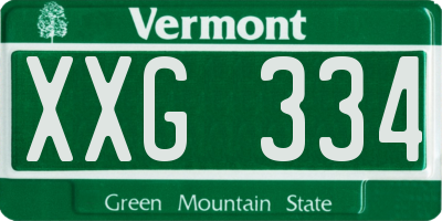 VT license plate XXG334
