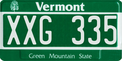 VT license plate XXG335