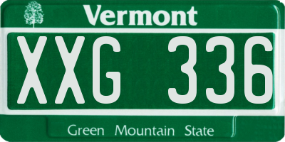 VT license plate XXG336