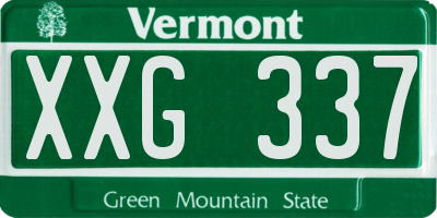VT license plate XXG337